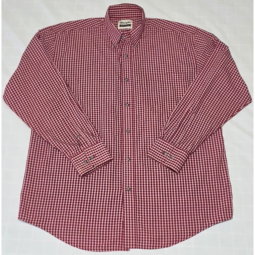 Wrangler Riata  Long Sleeve Button-up Western Shirt Red Plaid L